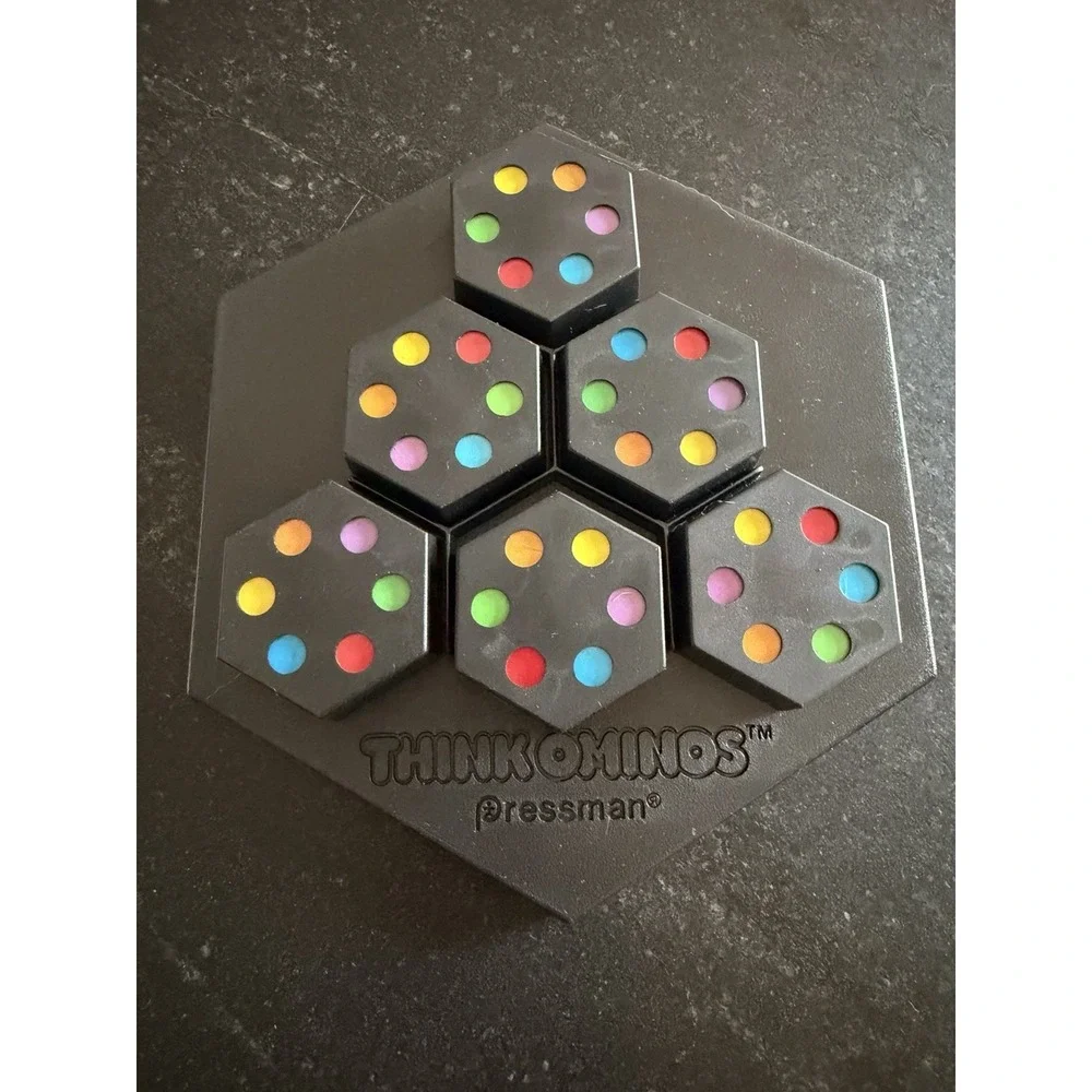 Vtg 1980s Pressman‎ THINK Puzzle Lot (4) Ominos, Circle, Tac Toe & Think & Jump